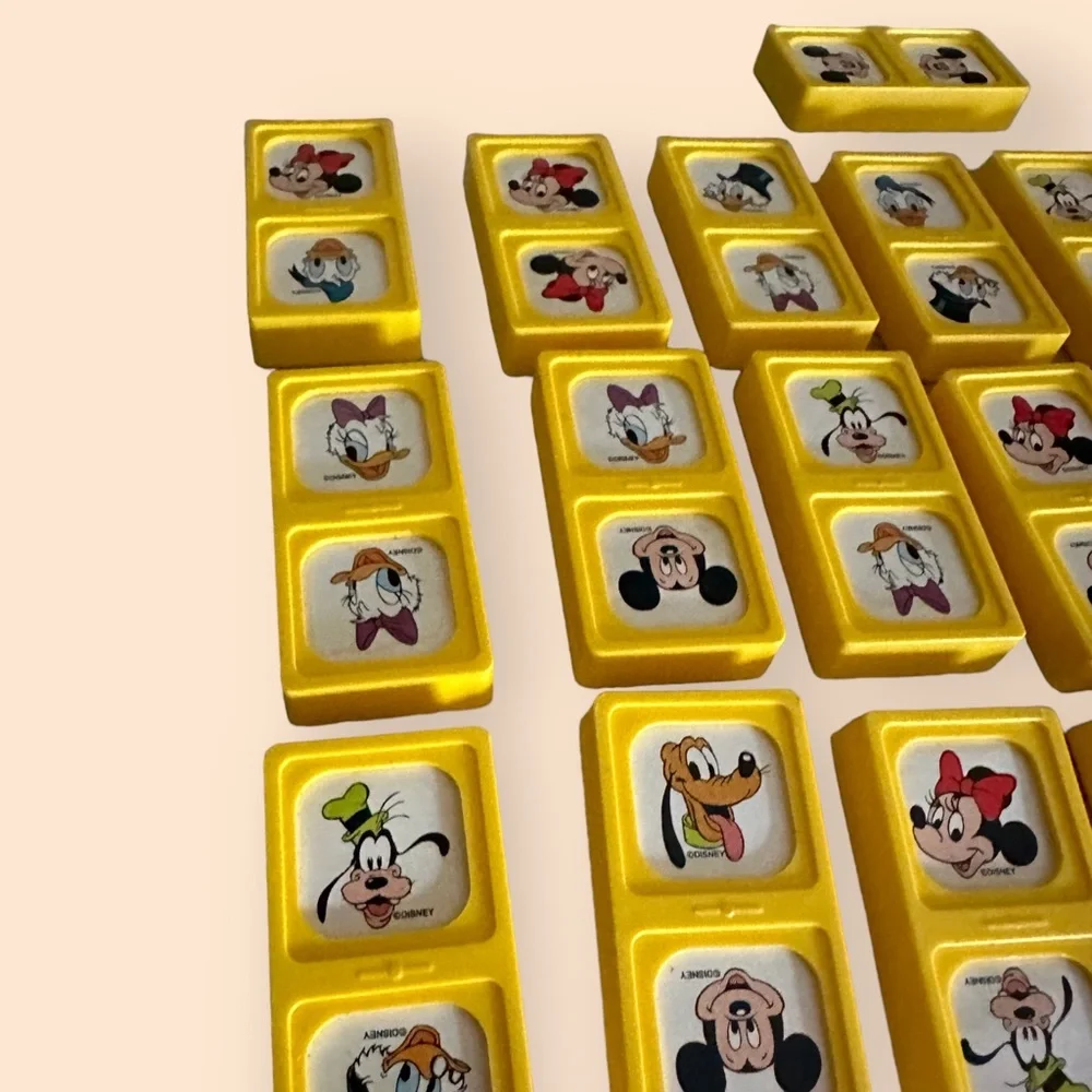 Vintage Golden Disney's Mickey and Friends Dominoes Game Set 25 Pieces